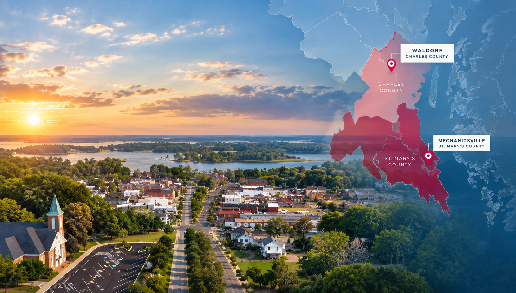 Southern Maryland region served by St. Mary's Neurology and Spine Center with offices in Waldorf and Mechanicsville, Maryland