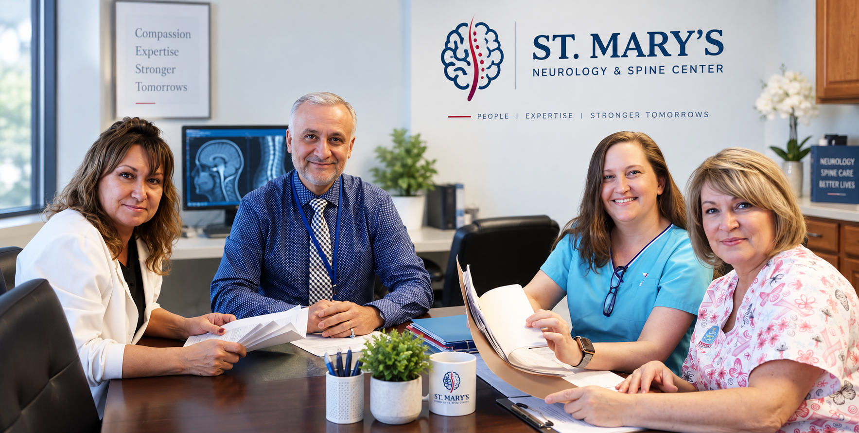 Dr. Ahmed Kafaji and clinical staff at St. Mary's Neurology and Spine Center in Southern Maryland